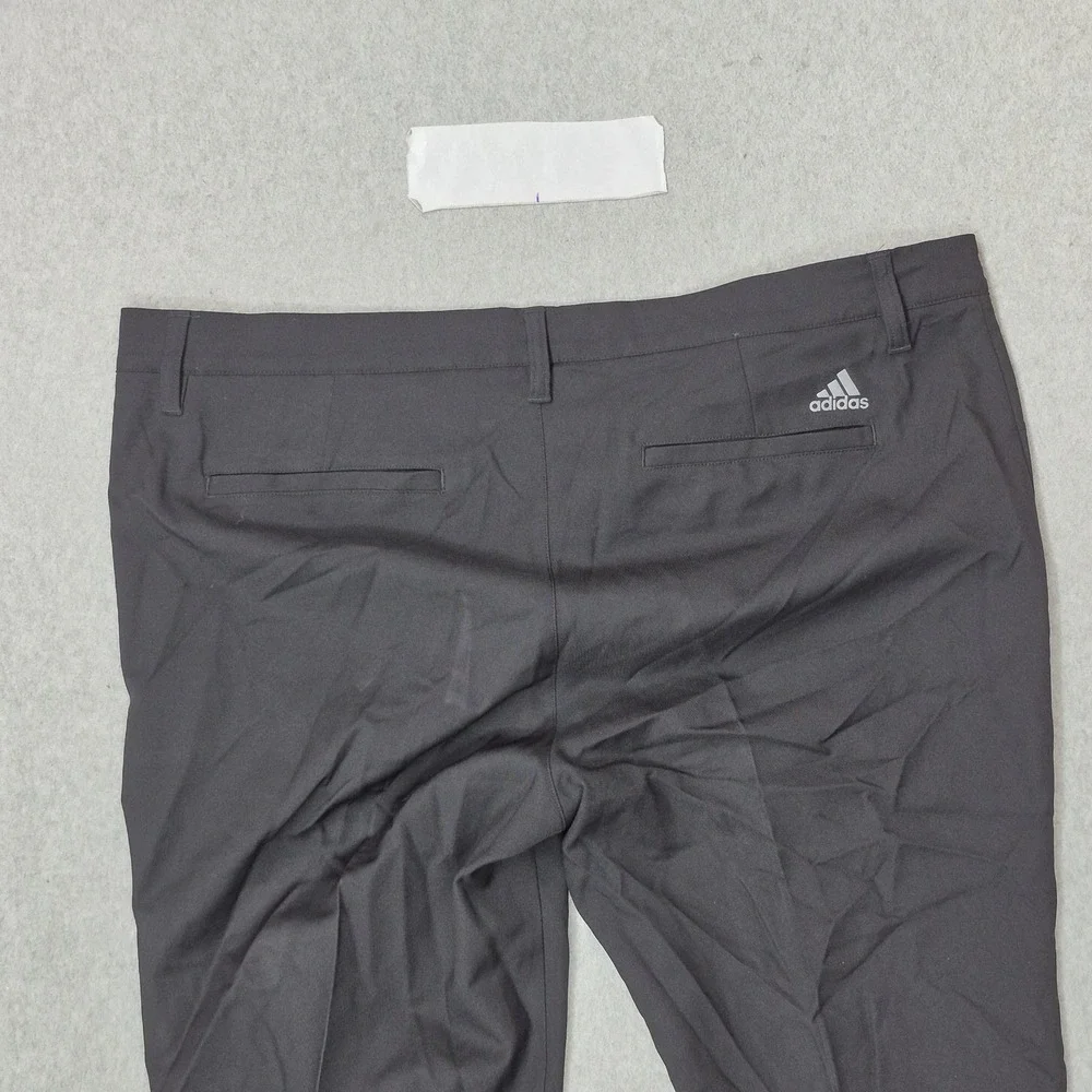 Adidas Men Pants 34X32 Black Dress Pants Golf Pants Logo 29